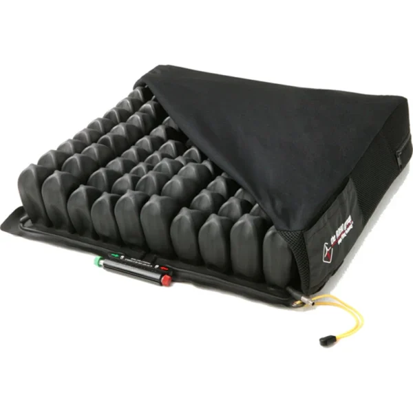 ROHO Contour Select Cushion with air cells for pressure relief, contoured design for stability, and adjustable comfort ideal for long-term use.