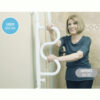 Curve Grab Bar with 360° rotating handle, offering four grip positions for safe transfers in any room.