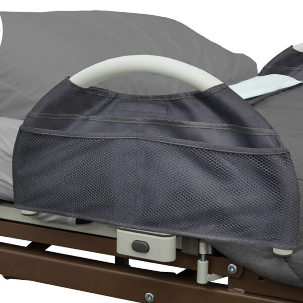 Stander EZ Click LTC Bed Handle installed on a bed, showing the easy click-on design and secure support handle.