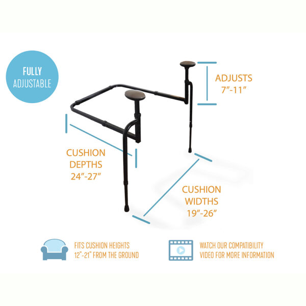EZ Stand-N-Go support frame with dual handles, designed for safe, easy transitions from sitting to standing.