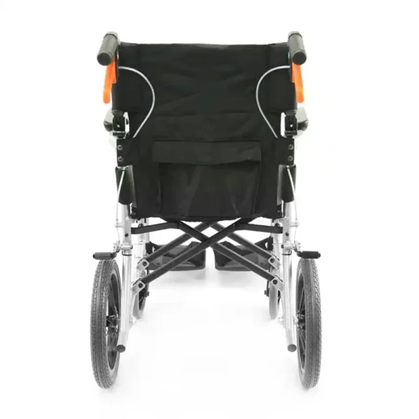 Ultra-lightweight Karman Ergo Flight Wheelchair with ergonomic S-shaped seat and foldable aluminum frame for easy transport.