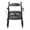 Essentials-rollator-2-1 Essentials Rollator with padded seat, backrest, 6” swivel wheels, cup holder, and cane holder, designed for portability and convenience.