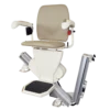 SL600FR Harmar Pinnacle SL600 Stair Lift installed on a staircase, showcasing its compact folded profile and smooth operation.