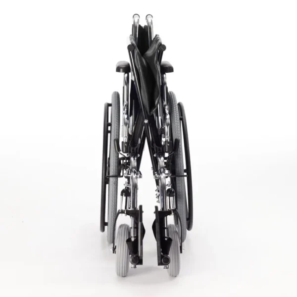 Invacare Tracer IV Heavy-Duty Wheelchair with reinforced carbon steel frame, flip-back armrests, and durable urethane rear wheels.