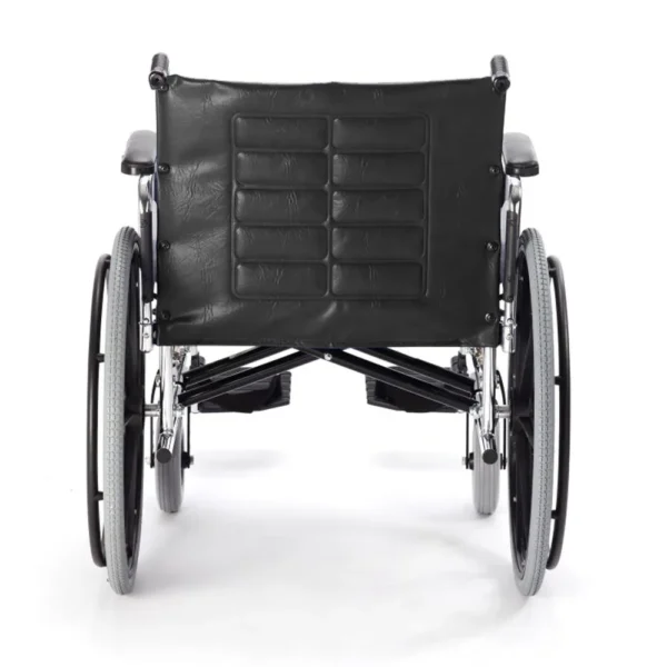 Invacare Tracer IV Heavy-Duty Wheelchair with reinforced carbon steel frame, flip-back armrests, and durable urethane rear wheels.