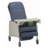 Invacare geri chair IH6074A Invacare Three-Position Recliner in jade color with adjustable backrest, rolling casters, and a push bar for caregiver mobility.