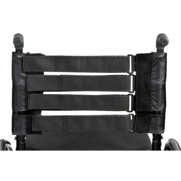 JAY GO wheelchair back with Velcro strap assembly, wide straps, and a durable, moisture-resistant Dartex cover for basic support.