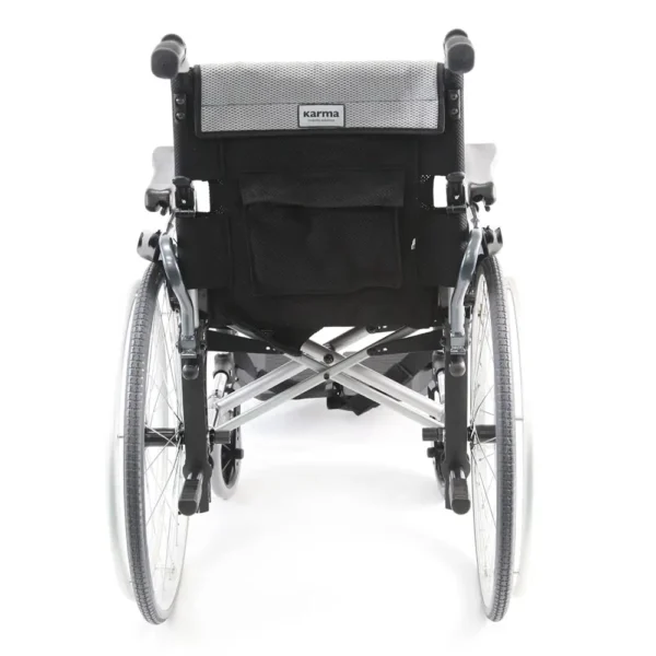 Karman Ergonomic S-305Q Wheelchair with lightweight aluminum frame, ergonomic S-shaped seat, and adjustable armrests for daily mobility.