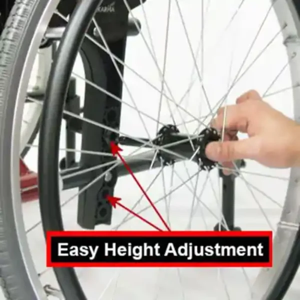Karman Ergonomic S-305Q Wheelchair with lightweight aluminum frame, ergonomic S-shaped seat, and adjustable armrests for daily mobility.