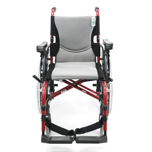 Karman Ergonomic S-305Q Wheelchair with lightweight aluminum frame, ergonomic S-shaped seat, and adjustable armrests for daily mobility.