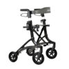 Triumph Maverick Rollator with a lightweight frame, ergonomic handles, and built-in seat, designed for easy mobility and comfortable rest.