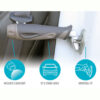 Ergonomic Metro Car Handle Plus with built-in LED flashlight, designed for easy car entry and exit support.