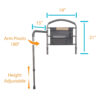 Mobility Bed Rail 5850-new-06 Stander Mobility Bed Rail with pivoting support handle, securely installed on a bed for safe transitions and fall protection.