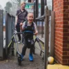 MyWay+ Gait Trainer Standard with a lightweight frame, dynamic trunk and pelvic support, and child-friendly colors.