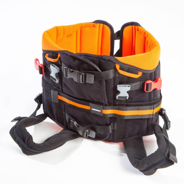 MyWay+ Gait Trainer Standard with a lightweight frame, dynamic trunk and pelvic support, and child-friendly colors.