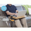 Omni Tray with 360° swivel tray and support handle, designed for easy access and stable support by chairs and sofas.