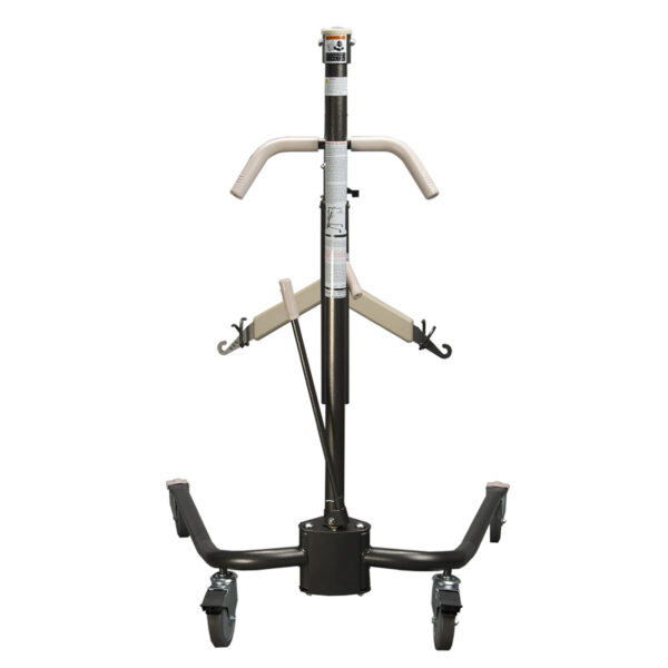 Protekt Onyx Hydraulic Lift with a spreader bar, high-performance hydraulics, and dual rear locking casters, designed for safe and efficient patient transfers.
