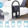 Stander Prime Safety Bed Handle attached to a bed, providing secure, compact support for safe bed transitions.