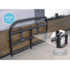 Stander Prime Safety Bed Rail with pivoting design, installed on a bed for extended bedside protection and easy access.