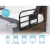 Stander Prime Safety Bed Rail with pivoting design, installed on a bed for extended bedside protection and easy access.