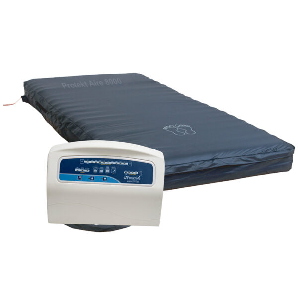 Bariatric Protekt Aire 8000 Air Mattress with durable air cells, quilted cover, and advanced pump for pressure relief and skin protection.