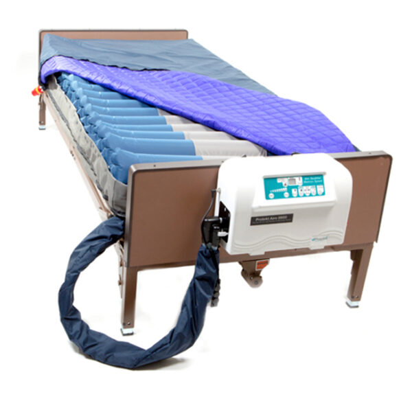 Protekt Aire 9900 air mattress with true low air loss, alternating pressure, and pulsation therapies, designed for bariatric and high-risk patients.