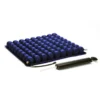 Protekt O2 – 2 Protekt O2 wheelchair cushion with interconnected air cells, designed for pressure relief and stability, shown with nylon cover and included hand pump.