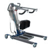 "Protekt Stand Assist Lift with ergonomic knee support, foot pedal base adjustment, and locking casters for safe and efficient patient transfers."