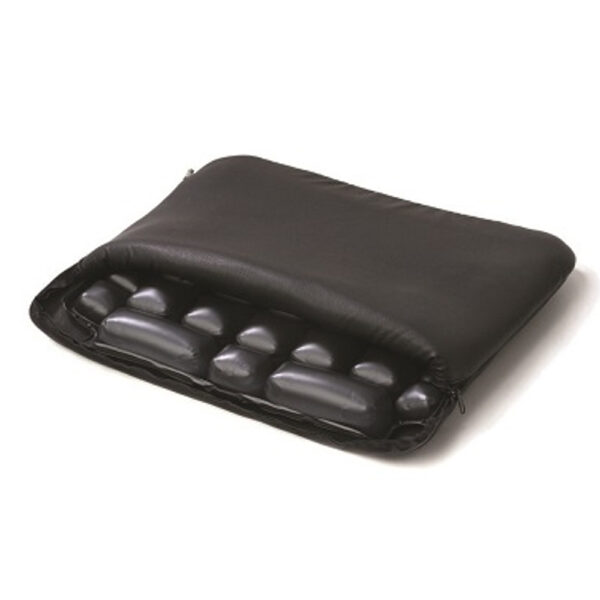 ROHO LTV Seat Cushion with interconnected air cells and breathable cover, offering lightweight pressure relief and comfort for portable use.