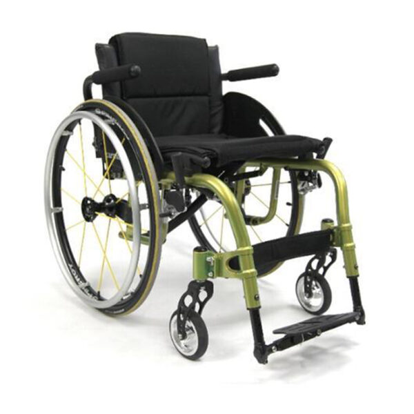 Karman S-ERGO ATX Wheelchair with lightweight aluminum frame, adjustable ergonomic features, and large wheels for all-terrain mobility.