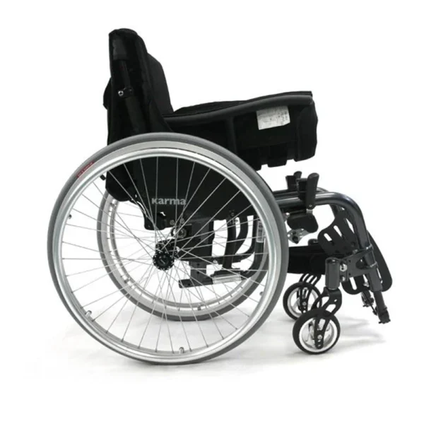 Karman S-ERGO ATX Wheelchair with lightweight aluminum frame, adjustable ergonomic features, and large wheels for all-terrain mobility.