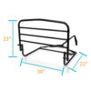Stander 30” Safety Bed Rail attached to a bed, showing extended length and folding feature for added safety and convenience.