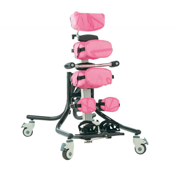 Leckey Squiggles Stander with customizable postural supports and adjustable frame for children aged 1–5 years.