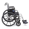 Tracer SX5 2 Invacare Tracer SX5 wheelchair with carbon steel frame, padded flip-back armrests, and dual-axle for adjustable hemi-height.