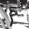 Tracer SX5 4 Invacare Tracer SX5 wheelchair with carbon steel frame, padded flip-back armrests, and dual-axle for adjustable hemi-height.