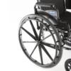 Tracer SX5 6 Invacare Tracer SX5 wheelchair with carbon steel frame, padded flip-back armrests, and dual-axle for adjustable hemi-height.