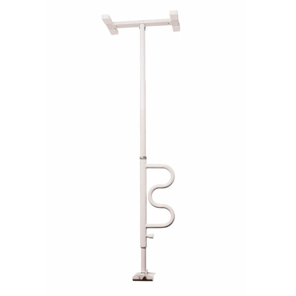 Stander Wonder Bathtub Pole securely installed beside a bathtub, providing adjustable support for safe entry and exit.