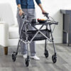 Wonder Indoor Rollator with a removable tray, soft-grip handles, and slim design for safe, stable mobility within the home.