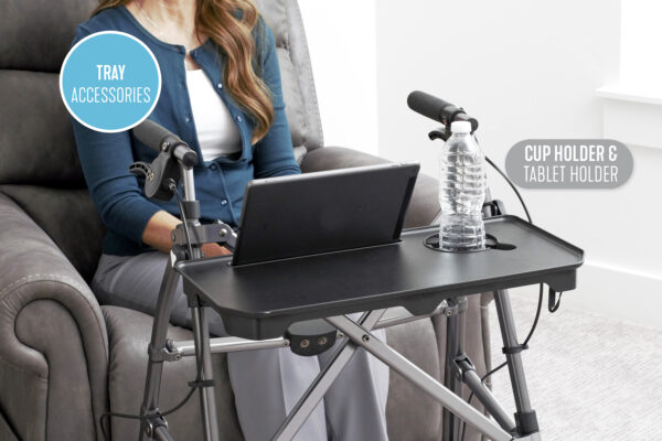 Wonder Indoor Rollator with a removable tray, soft-grip handles, and slim design for safe, stable mobility within the home.