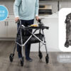 Wonder Indoor Rollator with a removable tray, soft-grip handles, and slim design for safe, stable mobility within the home.