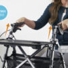 Wonder Indoor Rollator with a removable tray, soft-grip handles, and slim design for safe, stable mobility within the home.
