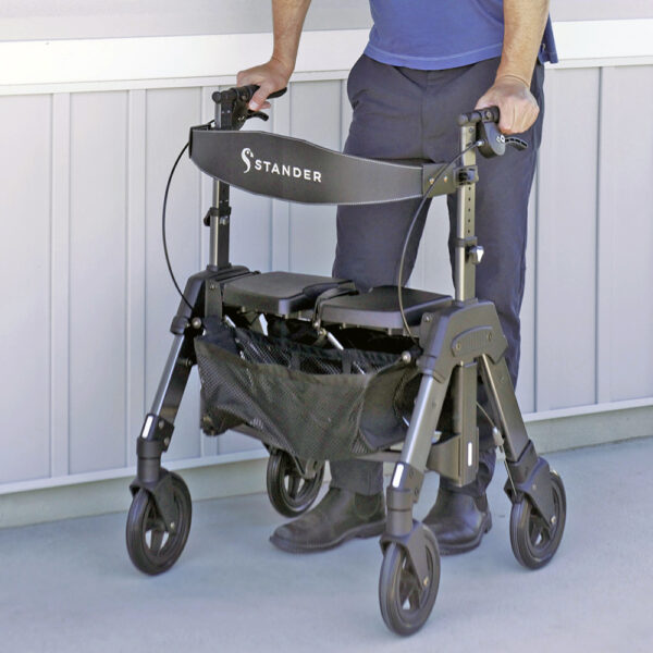 Wonder Rollator HD, featuring a high-capacity frame with large wheels, ergonomic handles, and padded seat for heavy-duty mobility support.