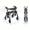 Wonder Rollator HD, featuring a high-capacity frame with large wheels, ergonomic handles, and padded seat for heavy-duty mobility support.