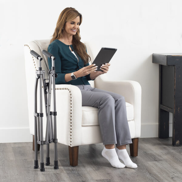 Wonder Walker Lite, lightweight and foldable, designed for easy navigation in tight spaces with ergonomic handles and adjustable height.