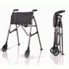 Wonder Walker Plus, a lightweight, foldable walker with ergonomic hand grips, designed for indoor and outdoor use.