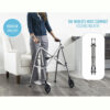 Wonder Walker Plus, a lightweight, foldable walker with ergonomic hand grips, designed for indoor and outdoor use.