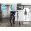 Wonder Walker Plus, a lightweight, foldable walker with ergonomic hand grips, designed for indoor and outdoor use.