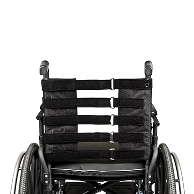 Elements® Back Support with 1" foam, adjustable tension straps, and foldable design for portability and lumbar support.