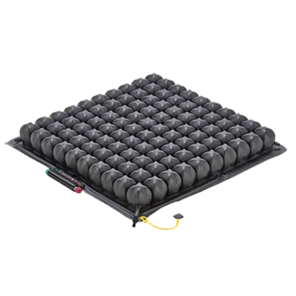 ROHO Quadtro Select High Profile Cushion with 4” air cells, ISOFLO® Memory Control, and adaptive support for pressure relief and stability.