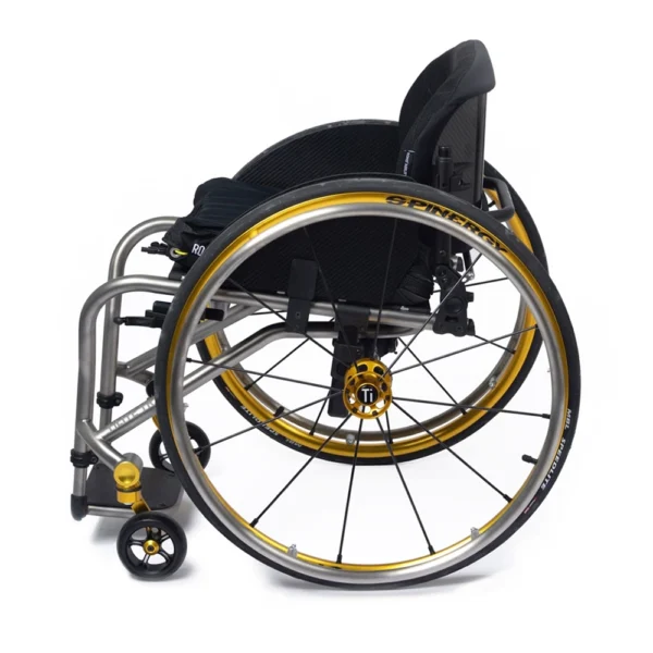 TiLite TRA wheelchair with titanium frame, custom-fit options, and adjustable features for active users.